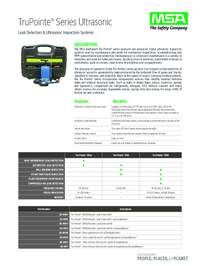 Thumbnail of document Data Sheet - Tru Pointe Ultra Leak Detector